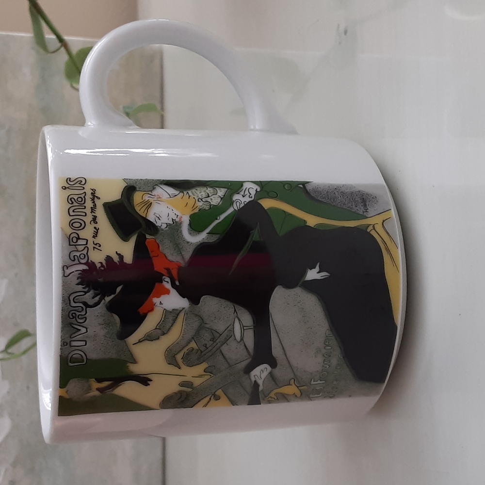 Divan Japonais Art Painting Mug Porcelaine Veritable France